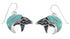 Sterling Silver Turquoise Inlay Bear Arrow Hook Dangle Earrings VX55826